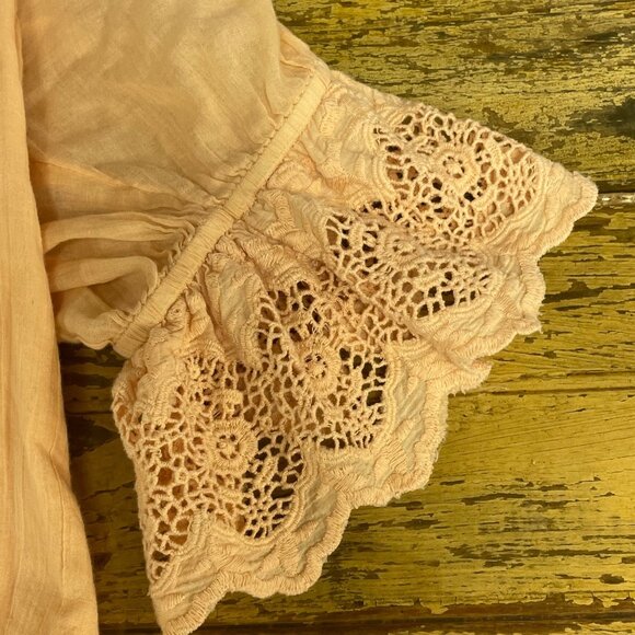 Tularosa Revolve Crawford Mini Dress Orange Sz XS Gauzy Eyelet Crochet - Picture 7 of 11